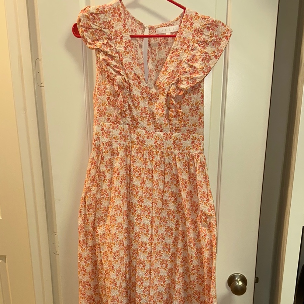 Karlie Floral Maxi Dress in Peach and Cream